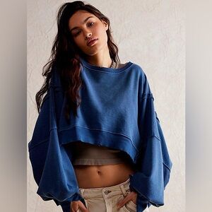 NWOT Free People Cropped Camden Sweatshirt